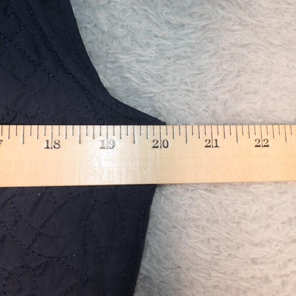 Zenergy By Chico's Vest Womens 2 Or Large Blue Quilted Zip Snap Mock Neck Lined - Picture 10 of 13